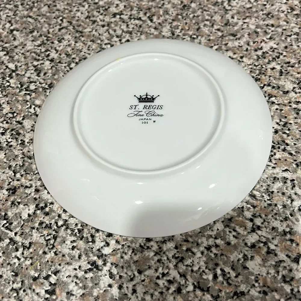 St Regis Japan White Silver Dinnerware 6 1/4 In Salad Dessert Leaf Pattern Set 3